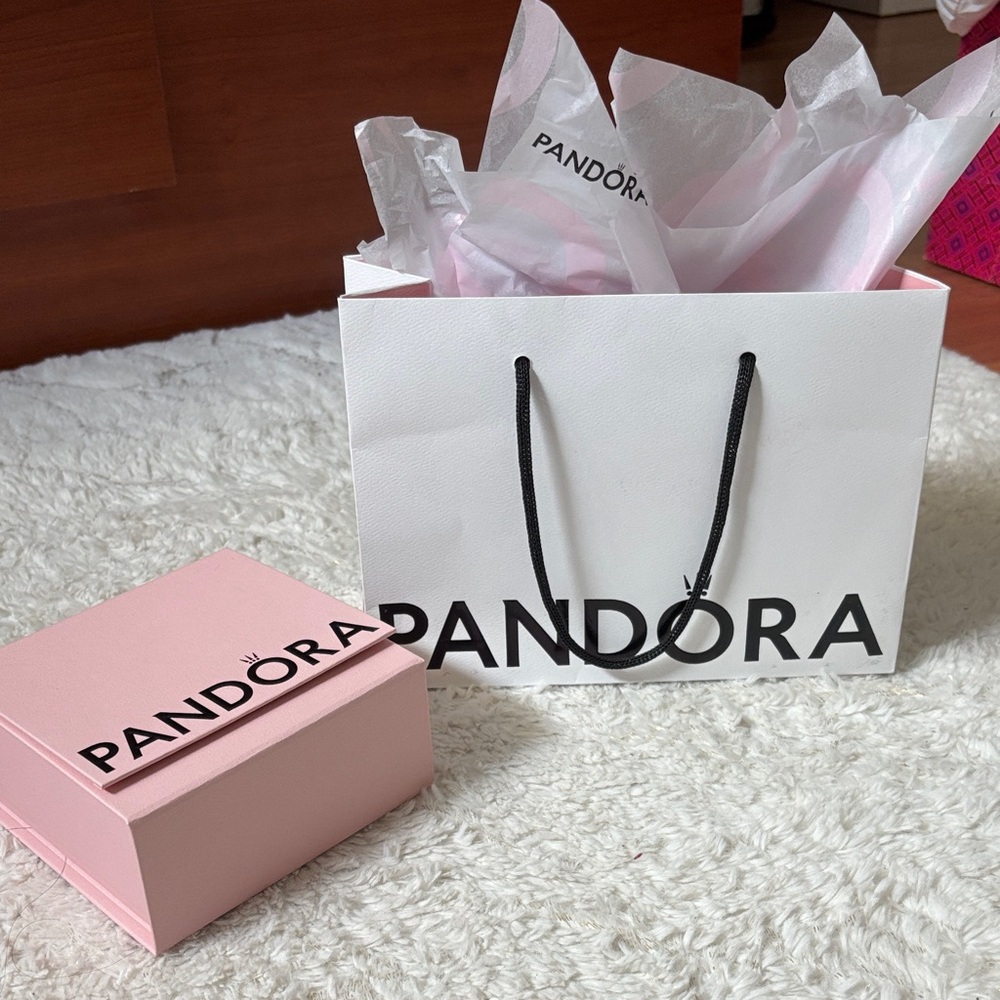 Pandora Pink Box with White Gift Bag